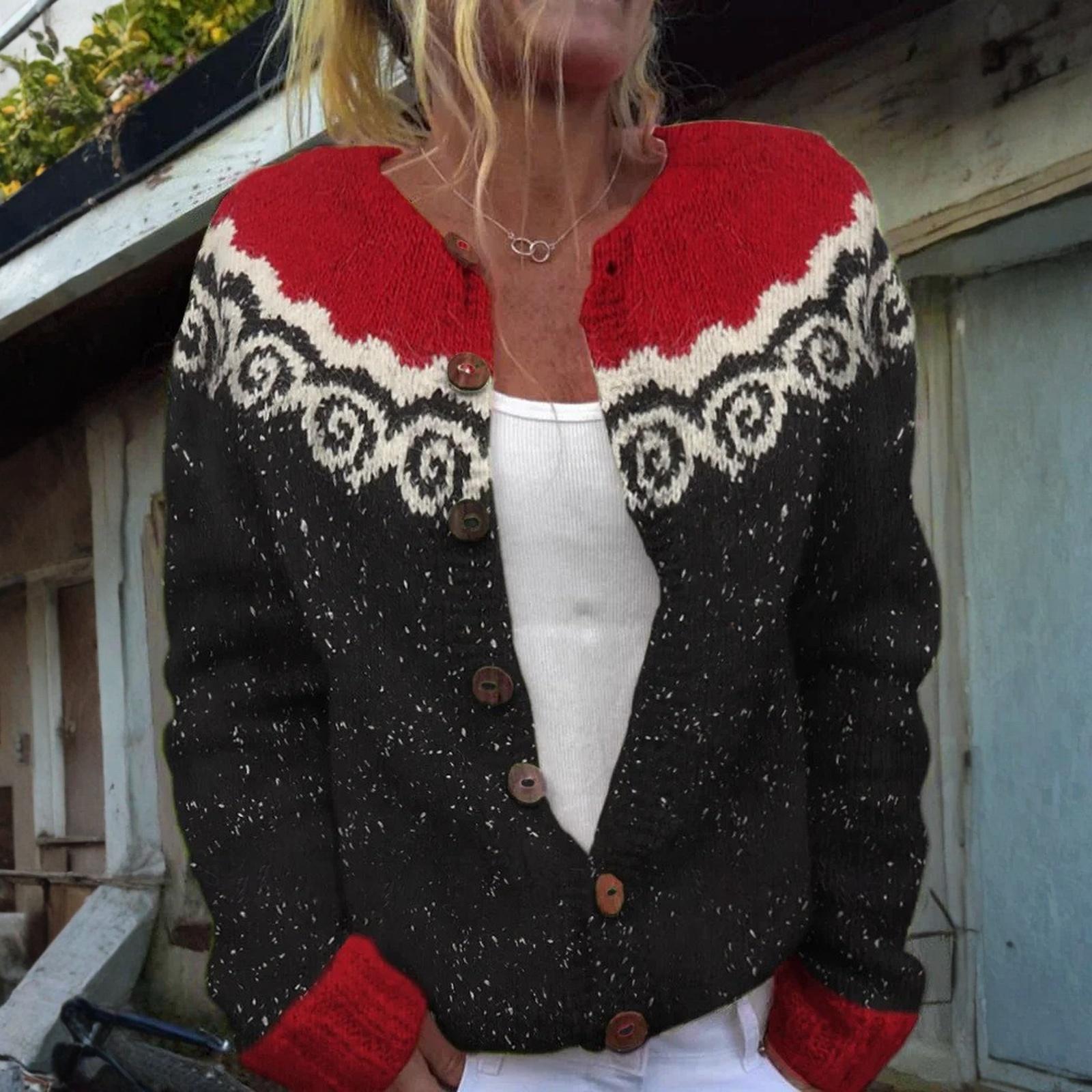 Fair Isle Cardigan Sweaters For Women R-Neck Loose Fit Button Up Chunky Sweater Open Front Casual Fall Knit Jacket XL красный
Fair Isle Cardigan Sweaters For Women R-Neck Loose Fit Button Up Chunky Sweater Open Front Casual Fall Knit Jacket XL красный