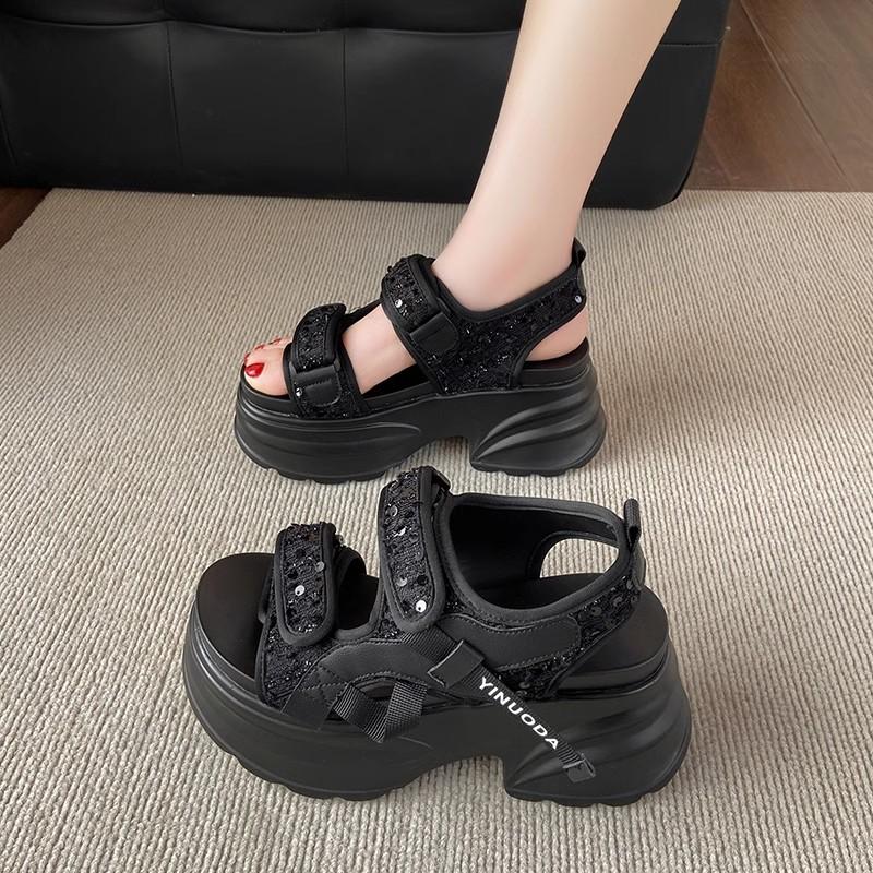 8СМ Сандалии на массивной платформе Женские 2025 Новые Летние Блестящие Сандалии на высоком каблуке Женские Пляжные Повседневные Шлепанцы Толстая подошва Шлепанцы для ходьбы 40 чёрный
8СМ Сандалии на массивной платформе Женские 2025 Новые Летние Блестящие Сандалии на высоком каблуке Женские Пляжные Повседневные Шлепанцы Толстая подошва Шлепанцы для ходьбы 40 чёрный