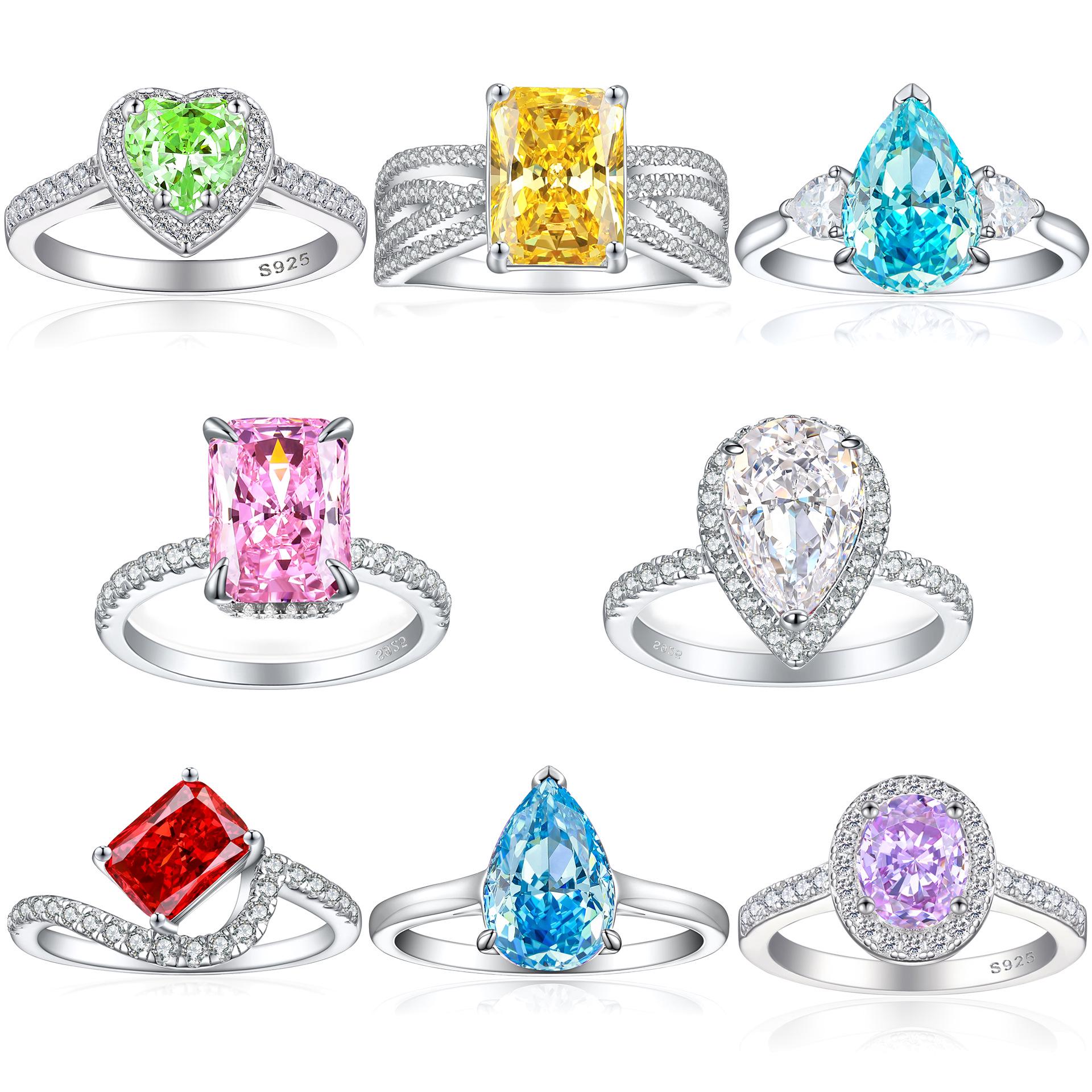S925 Sterling Silver Flame Ice Cut Gemstone Ring with Zircon and High-Carbon Diamond for Women US 9
S925 Sterling Silver Flame Ice Cut Gemstone Ring with Zircon and High-Carbon Diamond for Women US 9