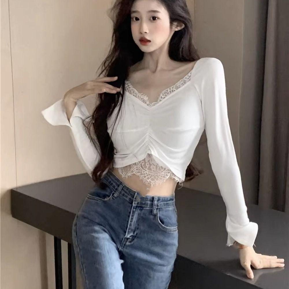 V-neck Women s Bottoming Shirt Fake Two Pieces Ruffle Pullover Comfortable Slim Crop Tops Autumn M белый
V-neck Women s Bottoming Shirt Fake Two Pieces Ruffle Pullover Comfortable Slim Crop Tops Autumn M белый