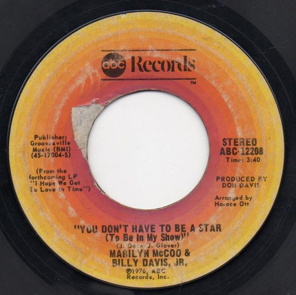 7inch Record MARILYN MCCOO & BILLY DAVIS JR. - You Don t Have To Be A Star (To Be ABC12208 ABC Records 1976 US Soul/Funk Used
7inch Record MARILYN MCCOO & BILLY DAVIS JR. - You Don t Have To Be A Star (To Be ABC12208 ABC Records 1976 US Soul/Funk Used