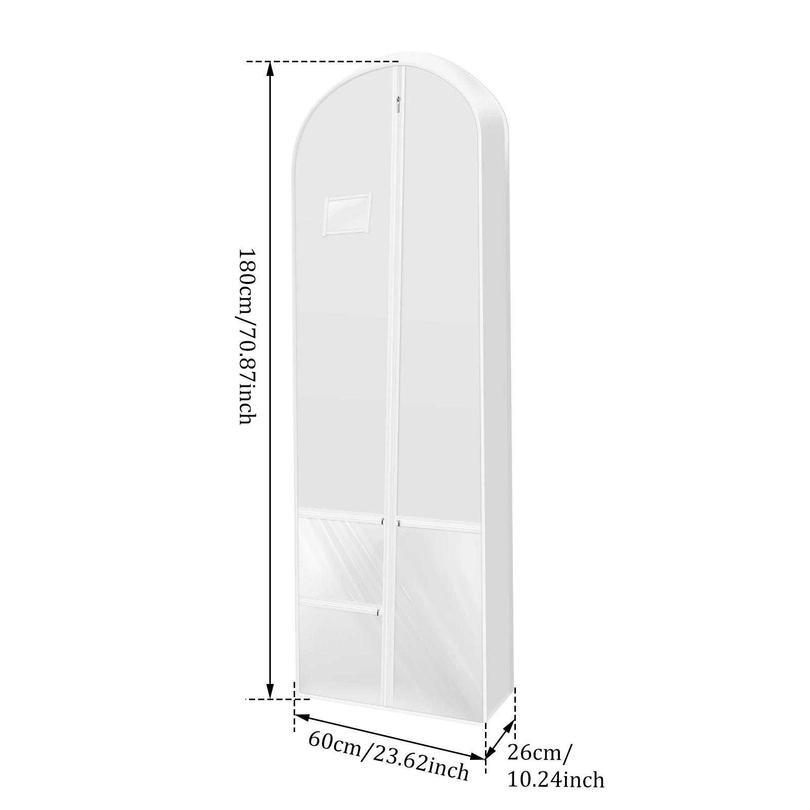 Clothes Dust Cover Hanging Wedding Dress Storage Bag Waterproof Wardrobe Zipper Foldable Garment Cover Organizer білий
Clothes Dust Cover Hanging Wedding Dress Storage Bag Waterproof Wardrobe Zipper Foldable Garment Cover Organizer білий