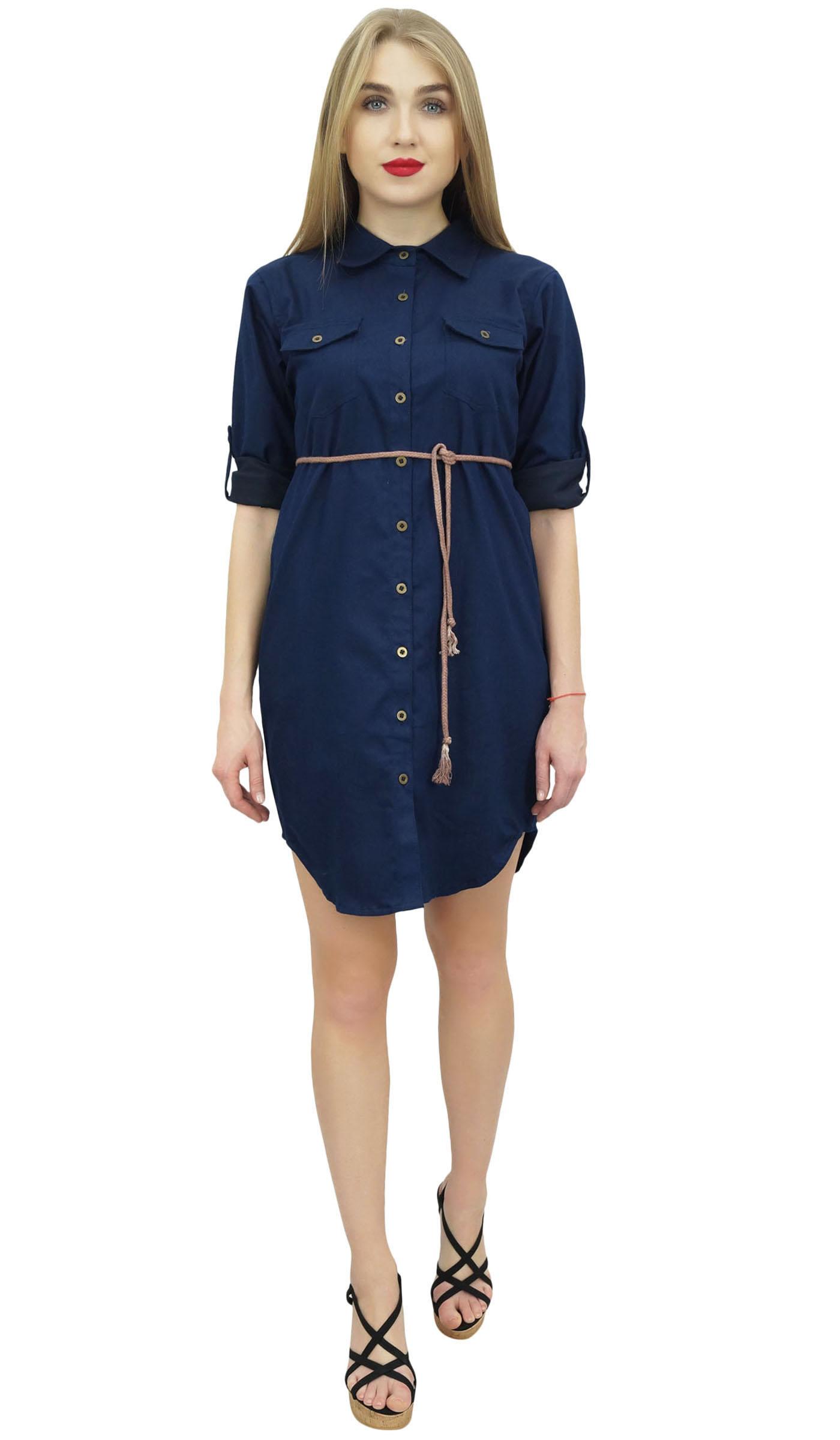 Bimba Women s Denim Short Dress Dark Blue Shirt Classic Collar Neck Dresses - 30 темно-синього кольору
Bimba Women s Denim Short Dress Dark Blue Shirt Classic Collar Neck Dresses - 30 темно-синього кольору