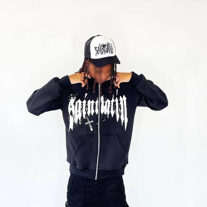 Винтажный модный уличный мужской и женский кардиган с принтом креста, толстовка с капюшоном и буквами XL чёрный
Винтажный модный уличный мужской и женский кардиган с принтом креста, толстовка с капюшоном и буквами XL чёрный