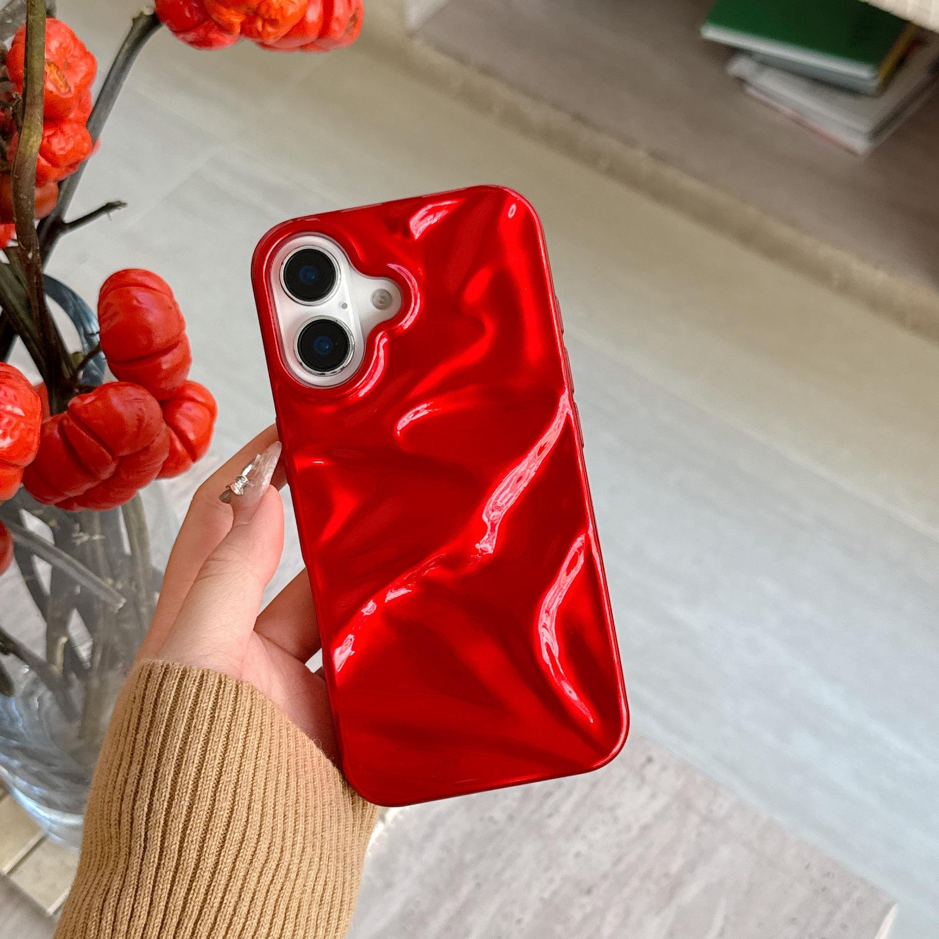 Vibrant Chinese Red Soft Shell Case for iPhone 16 Pro Max and iPhone 17, featuring Pleated 3D Design (13/14). 14 Pro Max
Vibrant Chinese Red Soft Shell Case for iPhone 16 Pro Max and iPhone 17, featuring Pleated 3D Design (13/14). 14 Pro Max