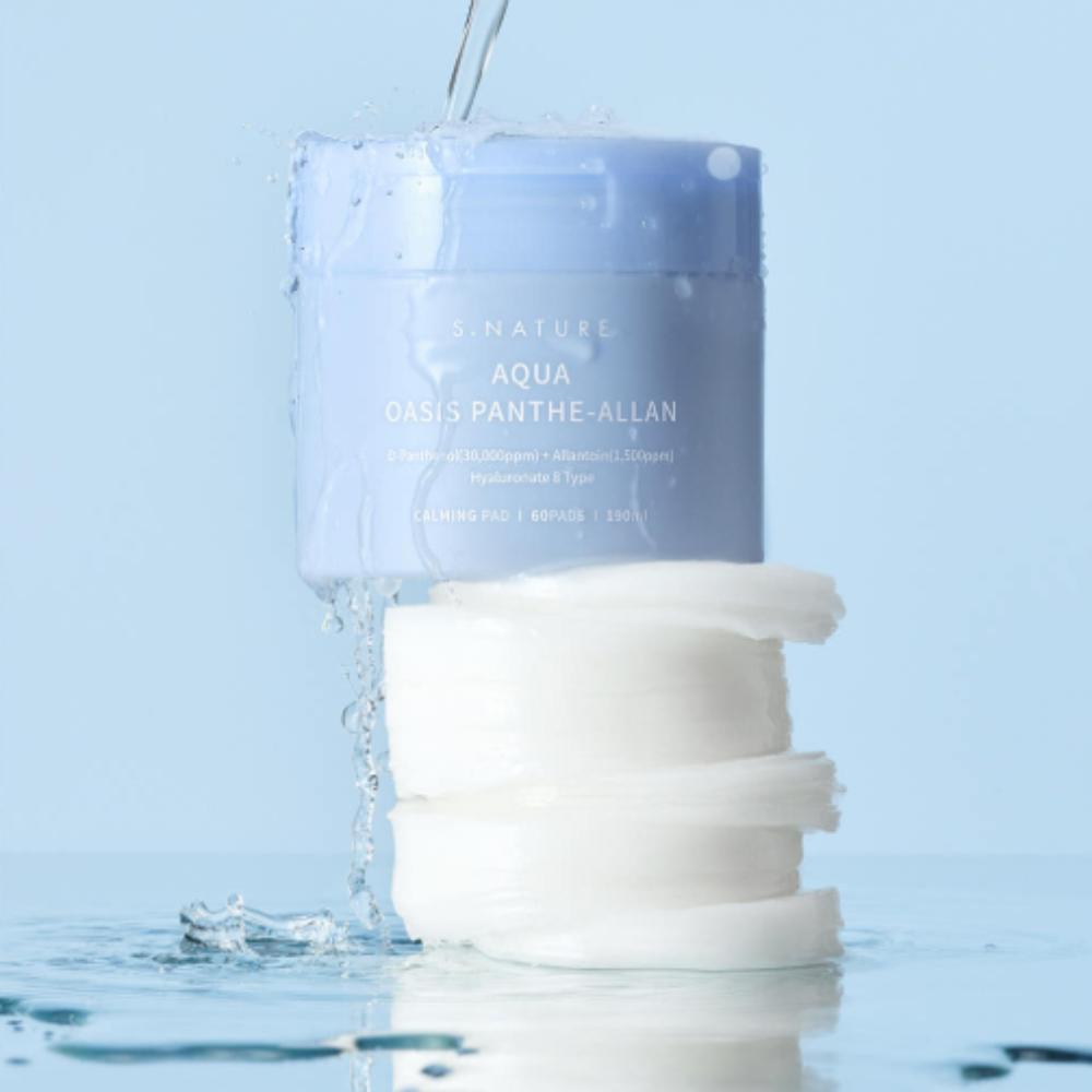S-NATURE Aqua Oasis Panthe-allan Calming Pad 60 Sheets (190ml) - Soothing & Hydrating Skin Refresher
S-NATURE Aqua Oasis Panthe-allan Calming Pad 60 Sheets (190ml) - Soothing & Hydrating Skin Refresher