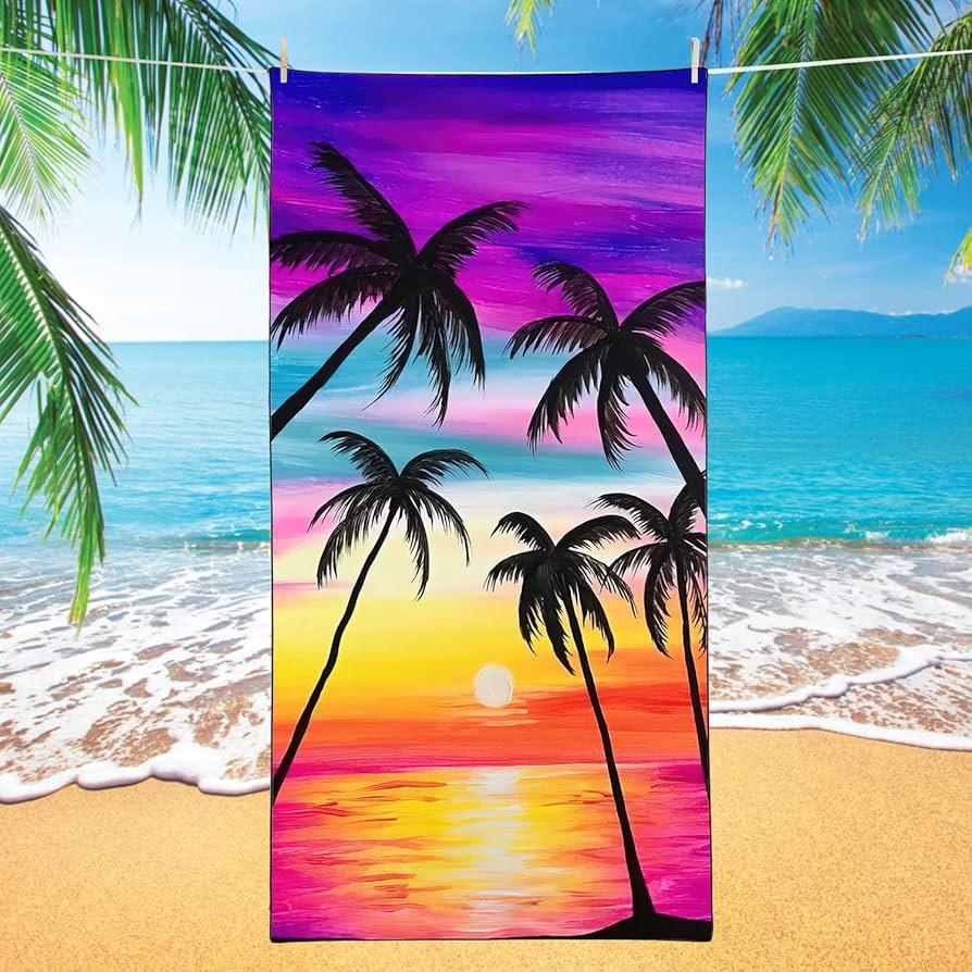 Tropical Palm Tree Print Beach Towel Quick Dry Microfiber Towel for Summer Beach Pool and Travel Use W30*H60(CM)
Tropical Palm Tree Print Beach Towel Quick Dry Microfiber Towel for Summer Beach Pool and Travel Use W30*H60(CM)
