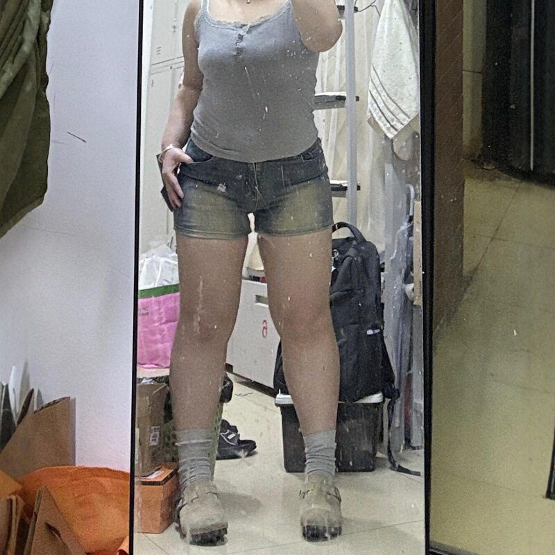 Chic Sweet and Spicy Shorts No Butt Exposed A Word Pear-Shaped Figure Slimming Plus size Chubby Girl High Waist Denim Hot Pants Summer Blue S
Chic Sweet and Spicy Shorts No Butt Exposed A Word Pear-Shaped Figure Slimming Plus size Chubby Girl High Waist Denim Hot Pants Summer Blue S