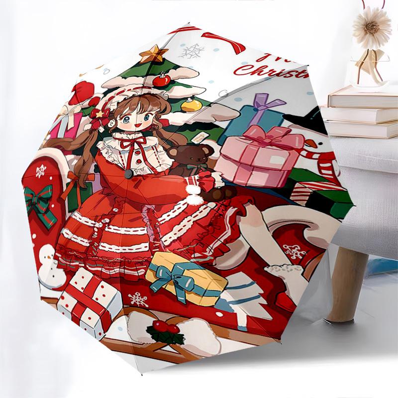 1pc Christmas Edition Automatic Opening/Closing Umbrella with Festive Gifts, Portable Folding Design, 8-Rib Iron Frame Outdoor Umbrella for Fans, Trav
1pc Christmas Edition Automatic Opening/Closing Umbrella with Festive Gifts, Portable Folding Design, 8-Rib Iron Frame Outdoor Umbrella for Fans, Trav