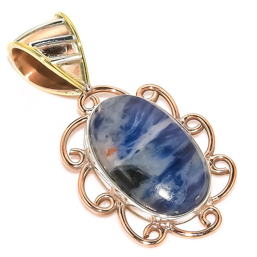 Подвеска из натурального содалита, двухцветная, из стерлингового серебра 925 пробы, 1,50 дюйма, G6C94
Подвеска из натурального содалита, двухцветная, из стерлингового серебра 925 пробы, 1,50 дюйма, G6C94