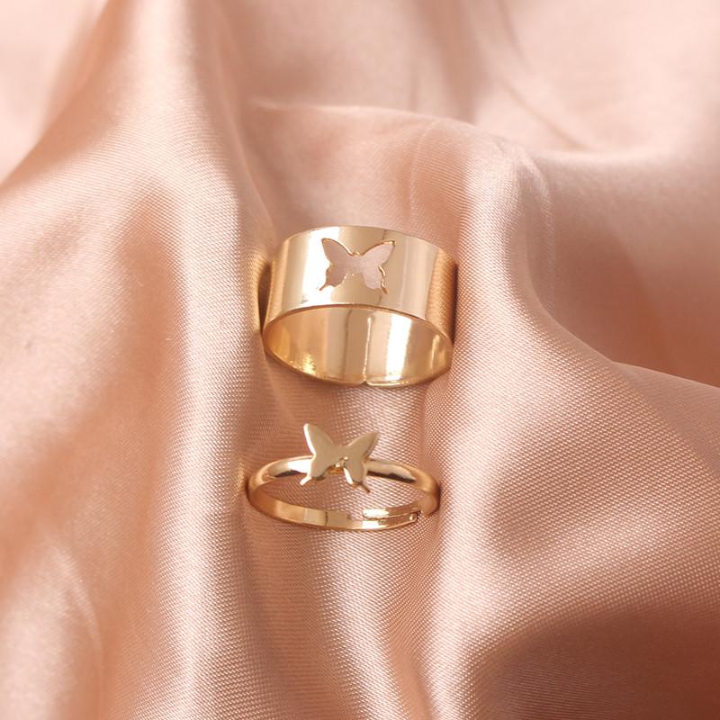 Gold Color 2pcs/set Couple Rings Women Open Rings Set Adjustable Wedding Rings Fashion Female Butterfly Rings bague femme
Gold Color 2pcs/set Couple Rings Women Open Rings Set Adjustable Wedding Rings Fashion Female Butterfly Rings bague femme