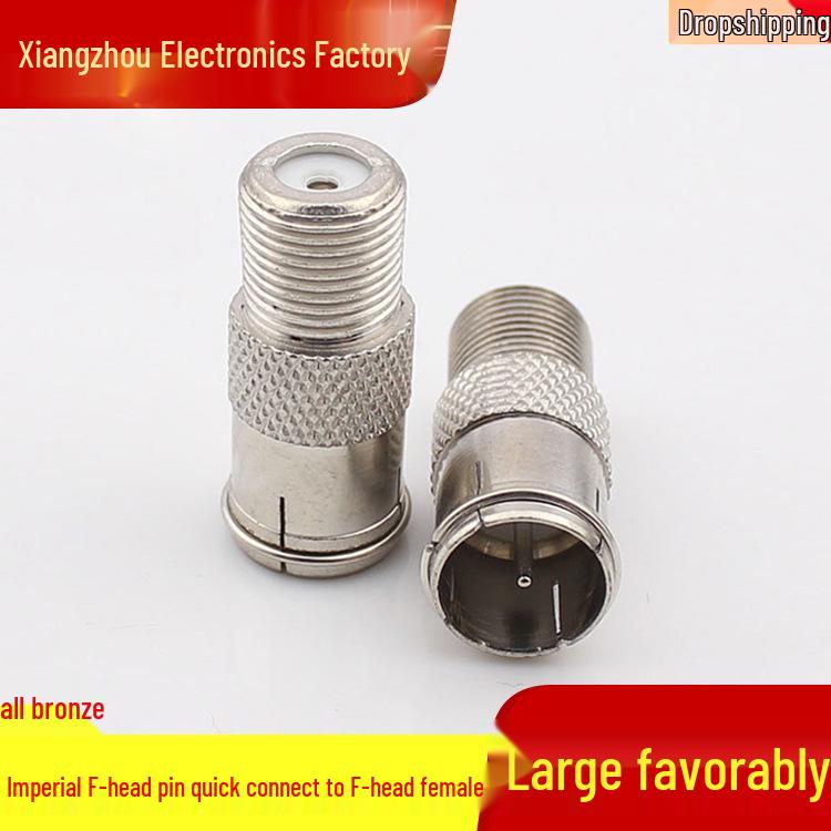 British Fine Thread F Connector Quick Push-In Cable TV/Satellite Adapter
British Fine Thread F Connector Quick Push-In Cable TV/Satellite Adapter
