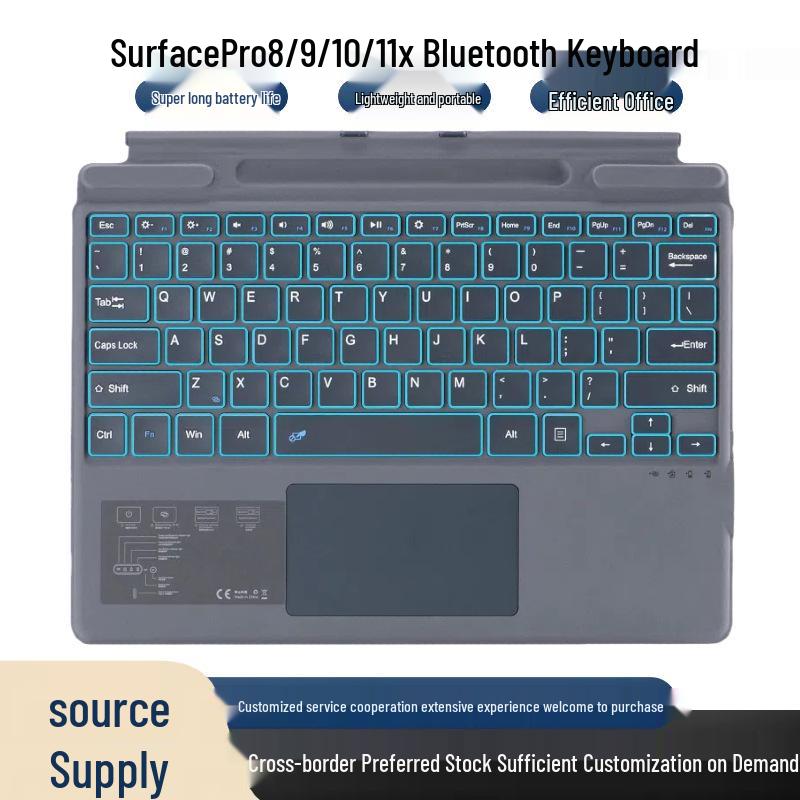 Surface Pro 10/11 Backlit Bluetooth Keyboard Case with Pen Slot and Magnetic Attachment For Surface Pro 3/4/5/6/7+
Surface Pro 10/11 Backlit Bluetooth Keyboard Case with Pen Slot and Magnetic Attachment For Surface Pro 3/4/5/6/7+