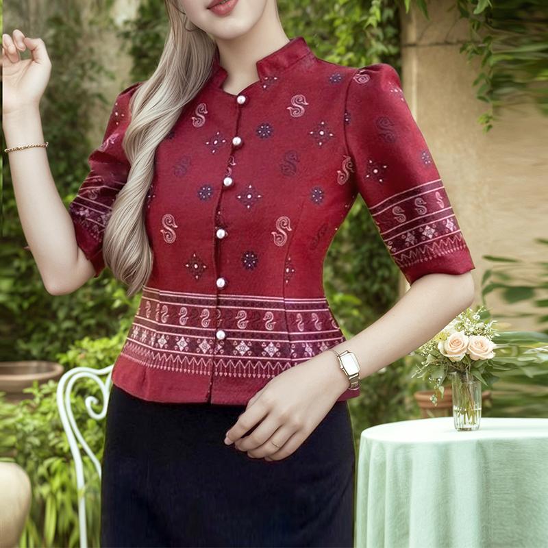 ZANZEA Женская блузка с воротником-стойкой, повседневная, с этническим принтом, летняя, с рукавом до локтя 3XL красный
ZANZEA Женская блузка с воротником-стойкой, повседневная, с этническим принтом, летняя, с рукавом до локтя 3XL красный