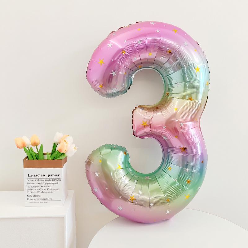 40-Inch Rainbow Star Number Balloons - Birthday Decorations for Kids, Large Foil Party Props
40-Inch Rainbow Star Number Balloons - Birthday Decorations for Kids, Large Foil Party Props