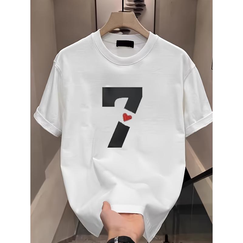 European sizes Men s Round-neck T-shirt with Printed Numbers and Romantic Heart Patterns, Featuring Trendy 4XL білий
European sizes Men s Round-neck T-shirt with Printed Numbers and Romantic Heart Patterns, Featuring Trendy 4XL білий