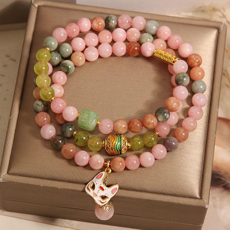 Многослойный браслет с кристаллами агата, женский нишевый, легкий, роскошный кулон с лисой, многокруглый браслет, женские украшения 
Многослойный браслет с кристаллами агата, женский нишевый, легкий, роскошный кулон с лисой, многокруглый браслет, женские украшения