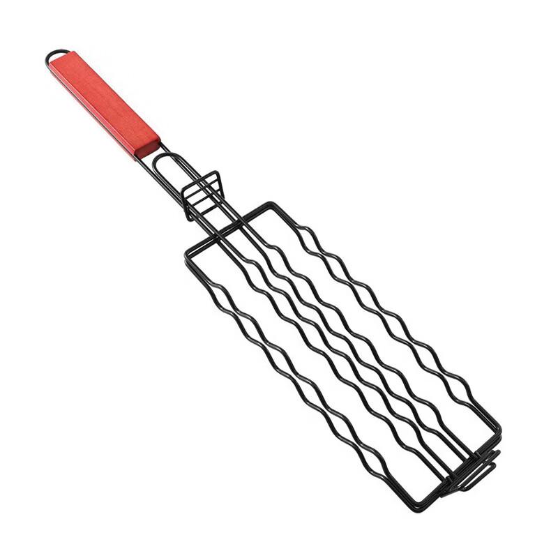 Non-stick Sausage Grilling Basket with Wooden Handle
Non-stick Sausage Grilling Basket with Wooden Handle