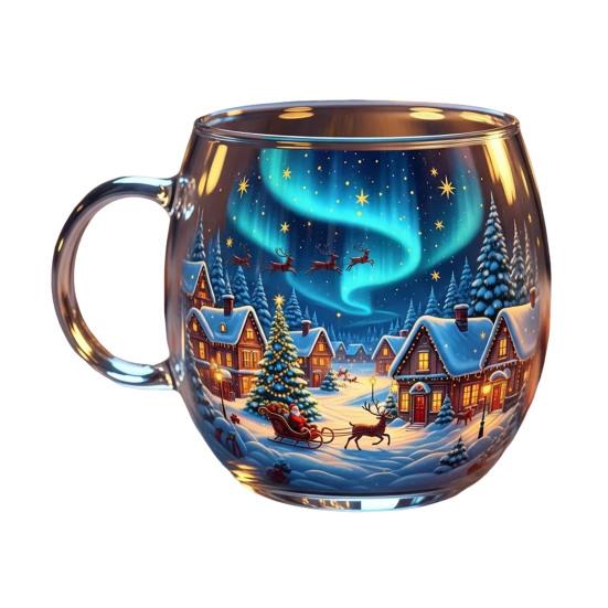 Кружка на Хэллоуин Смешная чашка для чая и кофе 400 мл Расписанная вручную Жуткая стеклянная чашка для горячего