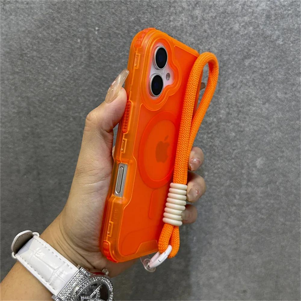 Luxury Armour Matte For Magsafe Phone Case For iPhone 17 11 14 12 13 15 16Pro Max Colourful Wrist Strap Lanyard Shockproof Cover For iphone 16 помаранчевий
Luxury Armour Matte For Magsafe Phone Case For iPhone 17 11 14 12 13 15 16Pro Max Colourful Wrist Strap Lanyard Shockproof Cover For iphone 16 помаранчевий