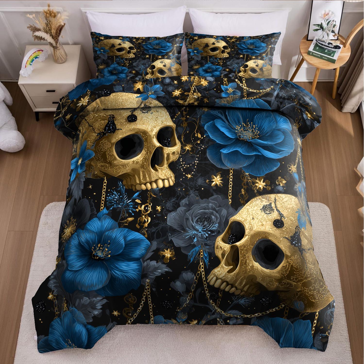 3pcs Halloween Pumpkin Monster Duvet Cover Set without Core, Quilt Cover with 2 PillowcasesLuxury Skull Design Bedding EU Twin(135x200cm)
3pcs Halloween Pumpkin Monster Duvet Cover Set without Core, Quilt Cover with 2 PillowcasesLuxury Skull Design Bedding EU Twin(135x200cm)