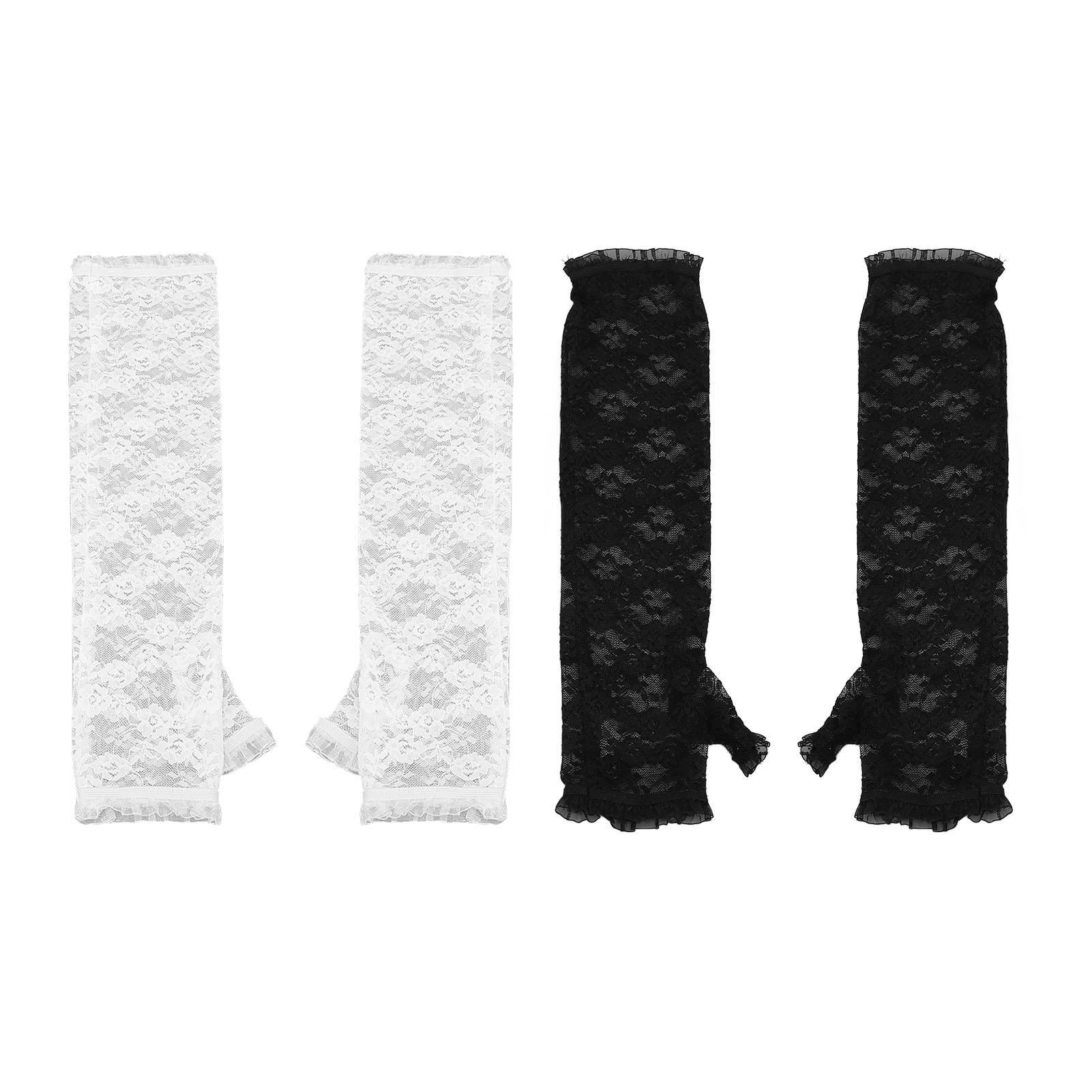 2 Pairs Lady Half Finger Sunscreen Sleeve Lace Breathable Skin Friendly UV Sleeve for Parties Nightclubs Operas Black White
2 Pairs Lady Half Finger Sunscreen Sleeve Lace Breathable Skin Friendly UV Sleeve for Parties Nightclubs Operas Black White