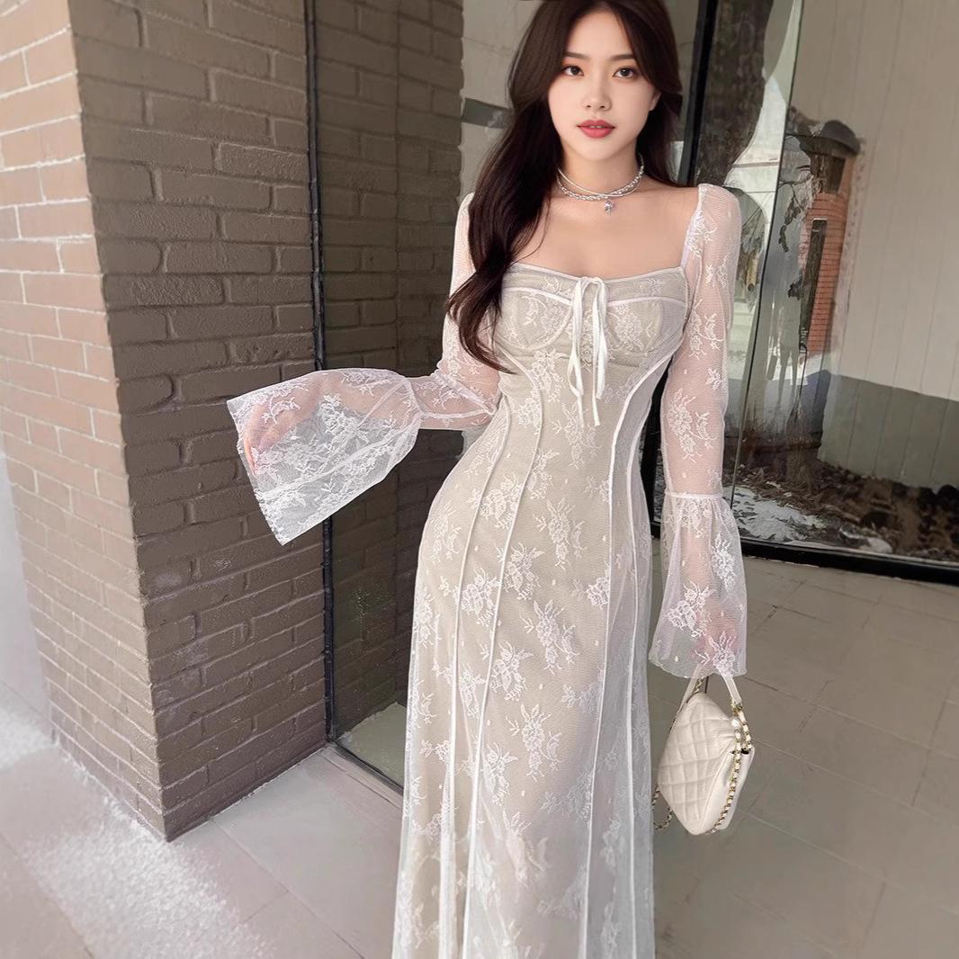 Сексуальное кружевное платье с длинными рукавами, открытой спиной и юбкой «рыбий хвост» XL белый
Сексуальное кружевное платье с длинными рукавами, открытой спиной и юбкой «рыбий хвост» XL белый