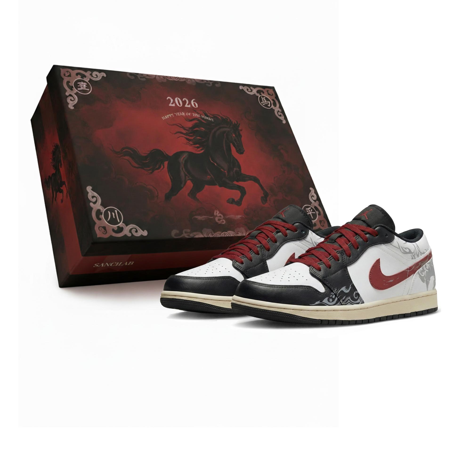 Jordan Air Jordan 1 Low CNY Horse Year, Three Times Laboratory, Phoenix Fireworks, Box Abrasion Resistant 553558-040(Team-S-BOX) 45.5
Jordan Air Jordan 1 Low CNY Horse Year, Three Times Laboratory, Phoenix Fireworks, Box Abrasion Resistant 553558-040(Team-S-BOX) 45.5