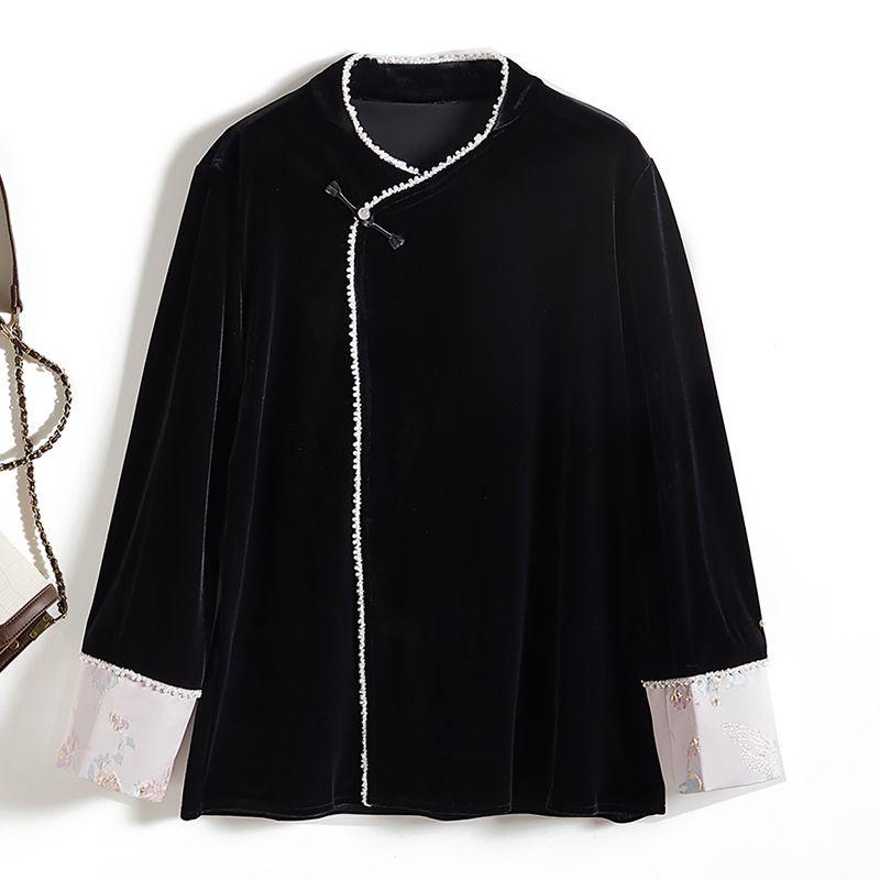 и Зимний Новый Китайский Стиль Настоящий Бархат Край Тарелки Диагональная Пряжка Расшитый Воротник-стойка Верхняя Одежда Женская Гигантский Дисплей Элегантный Контрастный Цвет Манжет Black 3XL
и Зимний Новый Китайский Стиль Настоящий Бархат Край Тарелки Диагональная Пряжка Расшитый Воротник-стойка Верхняя Одежда Женская Гигантский Дисплей Элегантный Контрастный Цвет Манжет Black 3XL