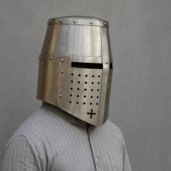Medieval Crusader Great Helm Knight Templar Helmet 13th Century Full Face Steel Armor Historical Cosplay LARP Helmet Handmade Helm
Medieval Crusader Great Helm Knight Templar Helmet 13th Century Full Face Steel Armor Historical Cosplay LARP Helmet Handmade Helm