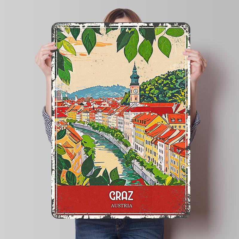 Graz Austria Travel Tin Plaque Poster Customized Wall Art Retro Vintage Metal Signs for Man Cave Gaming Room Decoration Cozy 20x30cm(7.8x11.8inch)
Graz Austria Travel Tin Plaque Poster Customized Wall Art Retro Vintage Metal Signs for Man Cave Gaming Room Decoration Cozy 20x30cm(7.8x11.8inch)