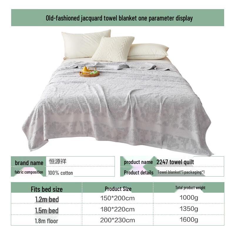 Hengyuanxiang Pure Cotton Summer Towel Quilt
Hengyuanxiang Pure Cotton Summer Towel Quilt