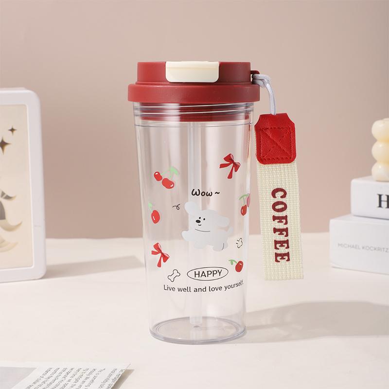 Cute Cherry 580Ml Student Double Straw Plastic Water Bottle Sports Portable Straw Cup Large Capacity Cup Gift A1
Cute Cherry 580Ml Student Double Straw Plastic Water Bottle Sports Portable Straw Cup Large Capacity Cup Gift A1