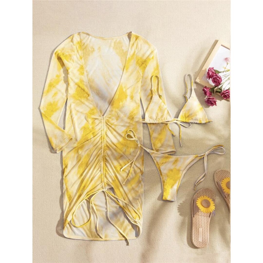 3 шт. с глубоким V-образным вырезом, бикини, женский купальник, женский купальник, комплект бикини из трех предметов, купальный костюм, купальный костюм L жёлтый
3 шт. с глубоким V-образным вырезом, бикини, женский купальник, женский купальник, комплект бикини из трех предметов, купальный костюм, купальный костюм L жёлтый