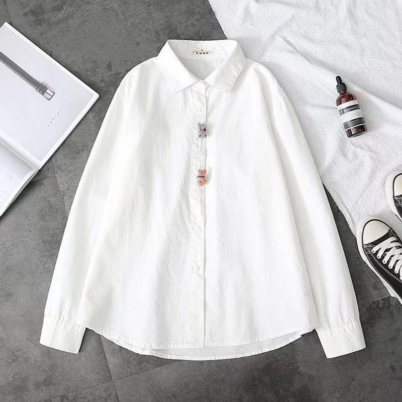 Омолаживающая синяя хлопковая рубашка с длинным рукавом, подходящая ко всему, вышивка White Rabbit Brooch M
Омолаживающая синяя хлопковая рубашка с длинным рукавом, подходящая ко всему, вышивка White Rabbit Brooch M