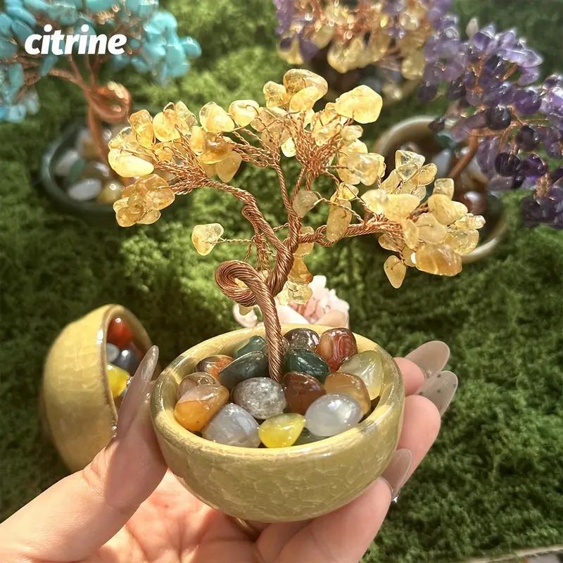 1PC Natural Crystal Tree Energy Stone Citrine Amethyst Money Tree Copper Wire Wrapped Colorful Teabowl Yoga Feng Shui Trees
1PC Natural Crystal Tree Energy Stone Citrine Amethyst Money Tree Copper Wire Wrapped Colorful Teabowl Yoga Feng Shui Trees