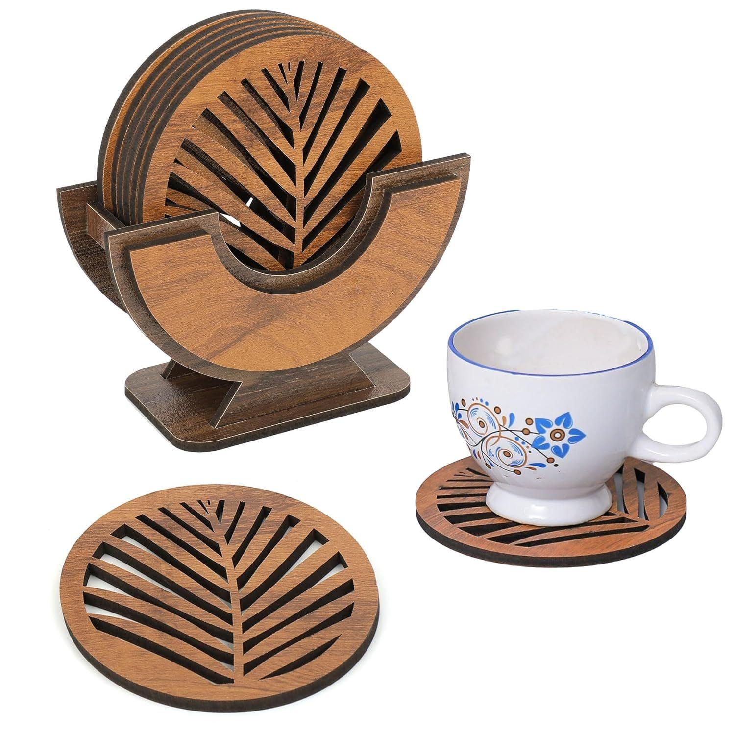 Wooden Coasters for Cups Set of 6 | Kitchen Accessories Items for Your Home, Office | Dining Table Decorative Items for Coffee Mug
Wooden Coasters for Cups Set of 6 | Kitchen Accessories Items for Your Home, Office | Dining Table Decorative Items for Coffee Mug