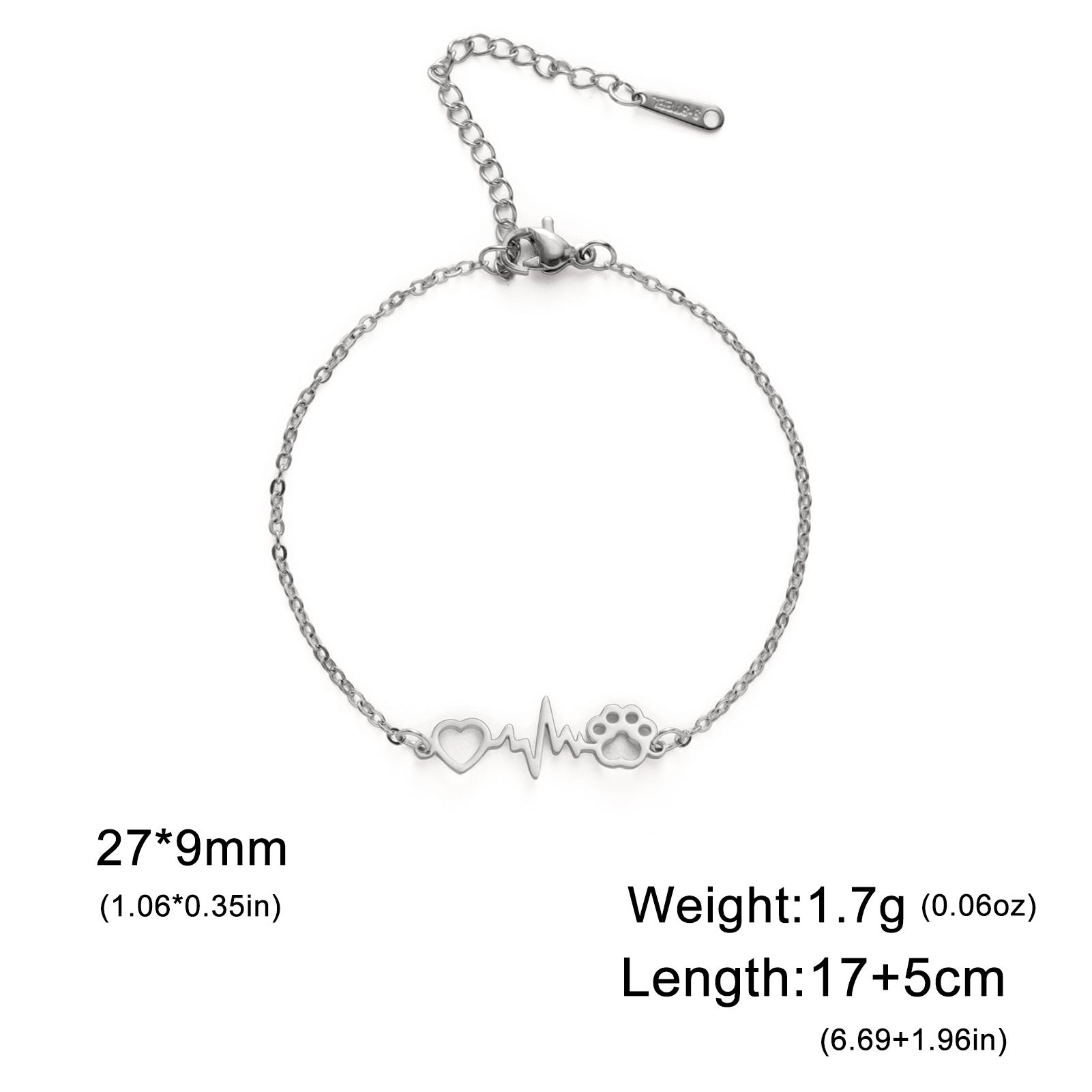 Cazador Heartbeat Cat Dog Paw Footprint Heart Charm Bracelet for Women Stainless Steel Wax Rope Bracelet Gifts Jewelry New 2025
Cazador Heartbeat Cat Dog Paw Footprint Heart Charm Bracelet for Women Stainless Steel Wax Rope Bracelet Gifts Jewelry New 2025