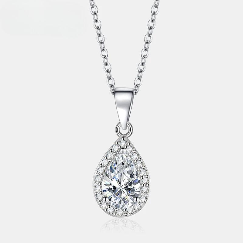 Pear Cut Moissanite Necklace for Women Pure Silver Sparkling Diamond Pendant Luxury Jewelry Party Gift 45cm
Pear Cut Moissanite Necklace for Women Pure Silver Sparkling Diamond Pendant Luxury Jewelry Party Gift 45cm