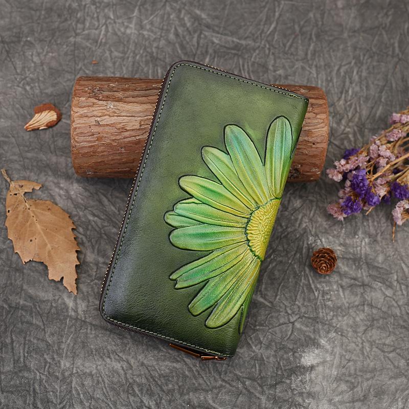 Flower Genuine Leather Wallet, Ethnic Style Long Embossed Zipper, Women s Hand Holding, Baotou Layer, Cowhide Hair Replacement, Double Zipper зелёный
Flower Genuine Leather Wallet, Ethnic Style Long Embossed Zipper, Women s Hand Holding, Baotou Layer, Cowhide Hair Replacement, Double Zipper зелёный
