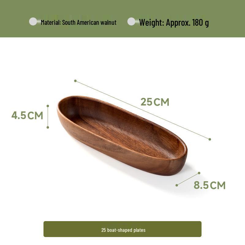 Walnut Wood Boat-Shaped Serving Bowl 25*8.5*4.5CM
Walnut Wood Boat-Shaped Serving Bowl 25*8.5*4.5CM