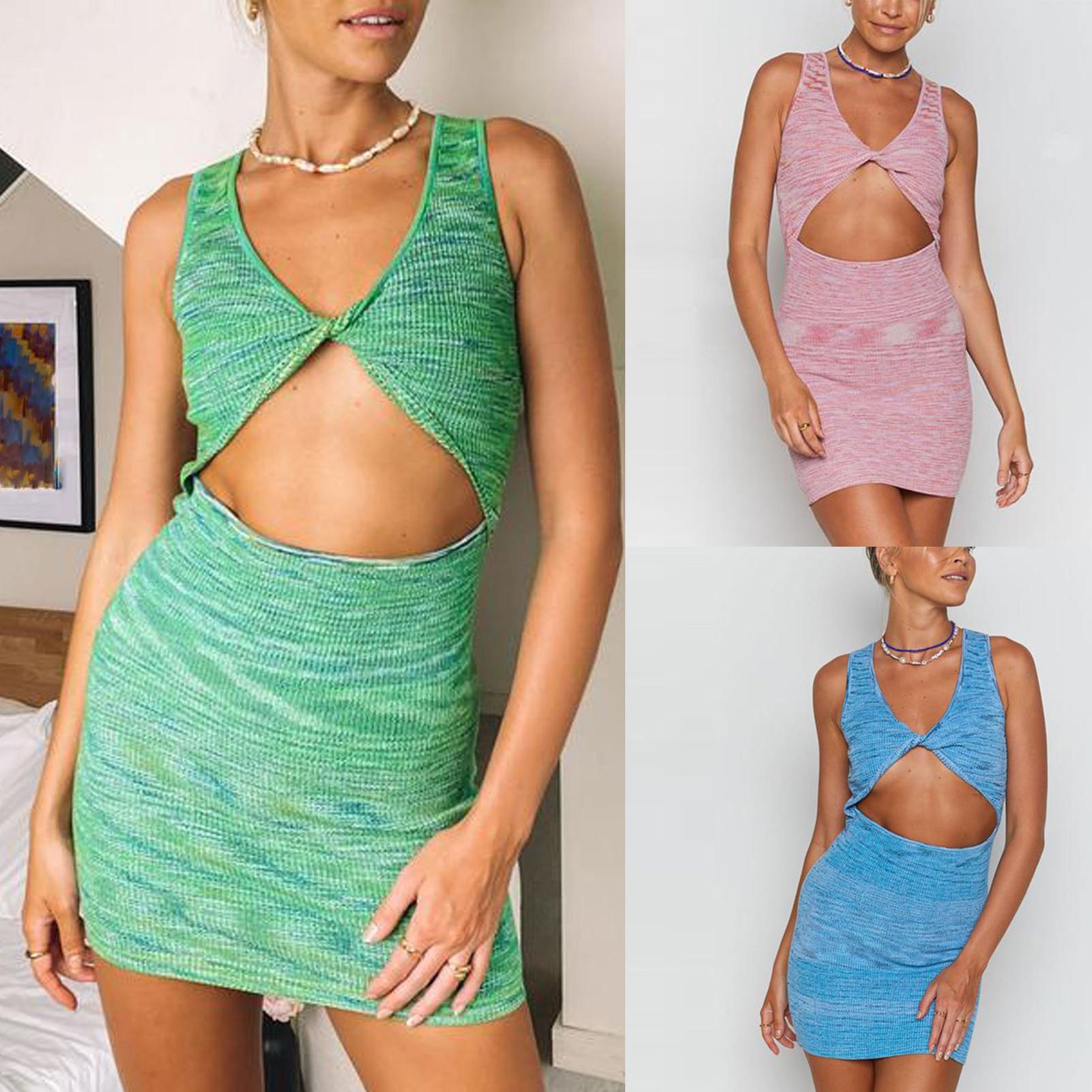 Women Sexy V-neck Short Skirt Textured Stripe Printed Armband Vest Dress
Women Sexy V-neck Short Skirt Textured Stripe Printed Armband Vest Dress