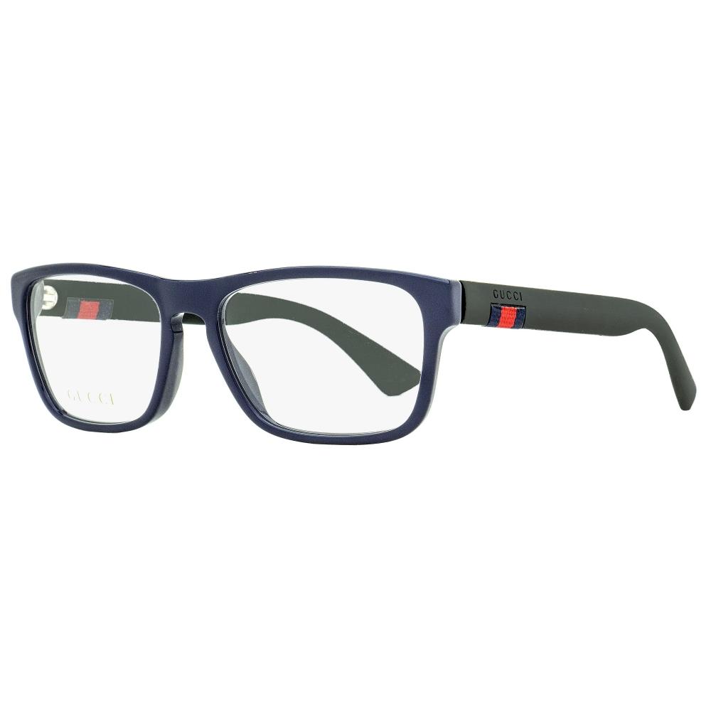 Gucci Men s Rectangular Eyeglasses GG0174O 008 Blue Matte Black 56mm 008 
Gucci Men s Rectangular Eyeglasses GG0174O 008 Blue Matte Black 56mm 008