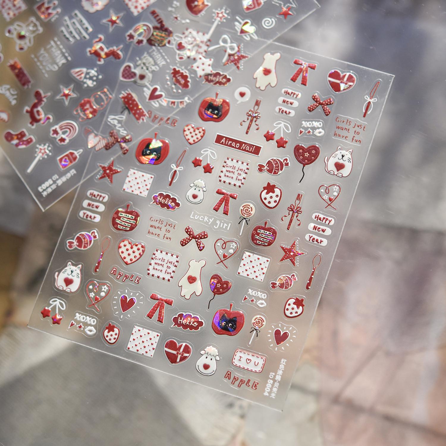 Tomoni Ai Rao Kids Cute Red Graffiti Embossed Nail Stickers.
Tomoni Ai Rao Kids Cute Red Graffiti Embossed Nail Stickers.