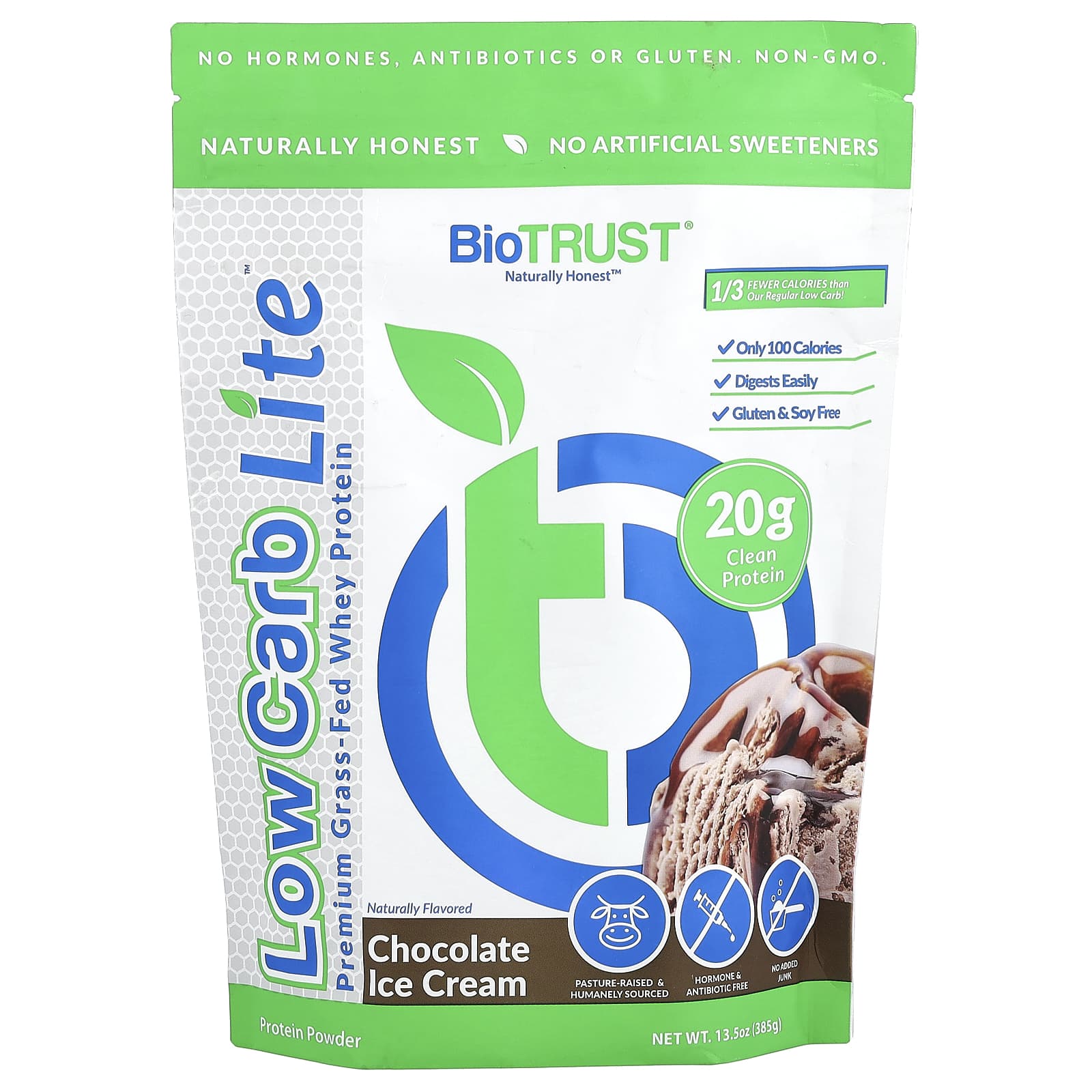 BioTRUST, Low Carb Lite™, Premium Grass-Fed Whey Protein, Chocolate Ice Cream, 13.5 oz (385 g)
BioTRUST, Low Carb Lite™, Premium Grass-Fed Whey Protein, Chocolate Ice Cream, 13.5 oz (385 g)