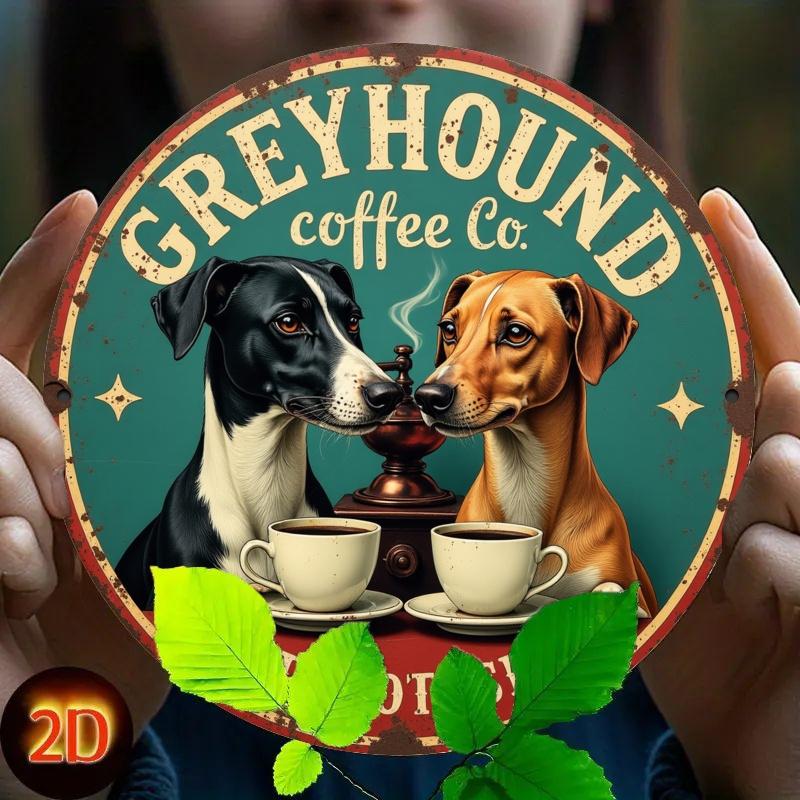 2d Flat 20*20cm, Retro Greyhound Coffee Company Circular Wooden Logo, Retro Wall Decoration with Dog and Coffee Design, Rustic Blue Background 20*20cm
2d Flat 20*20cm, Retro Greyhound Coffee Company Circular Wooden Logo, Retro Wall Decoration with Dog and Coffee Design, Rustic Blue Background 20*20cm