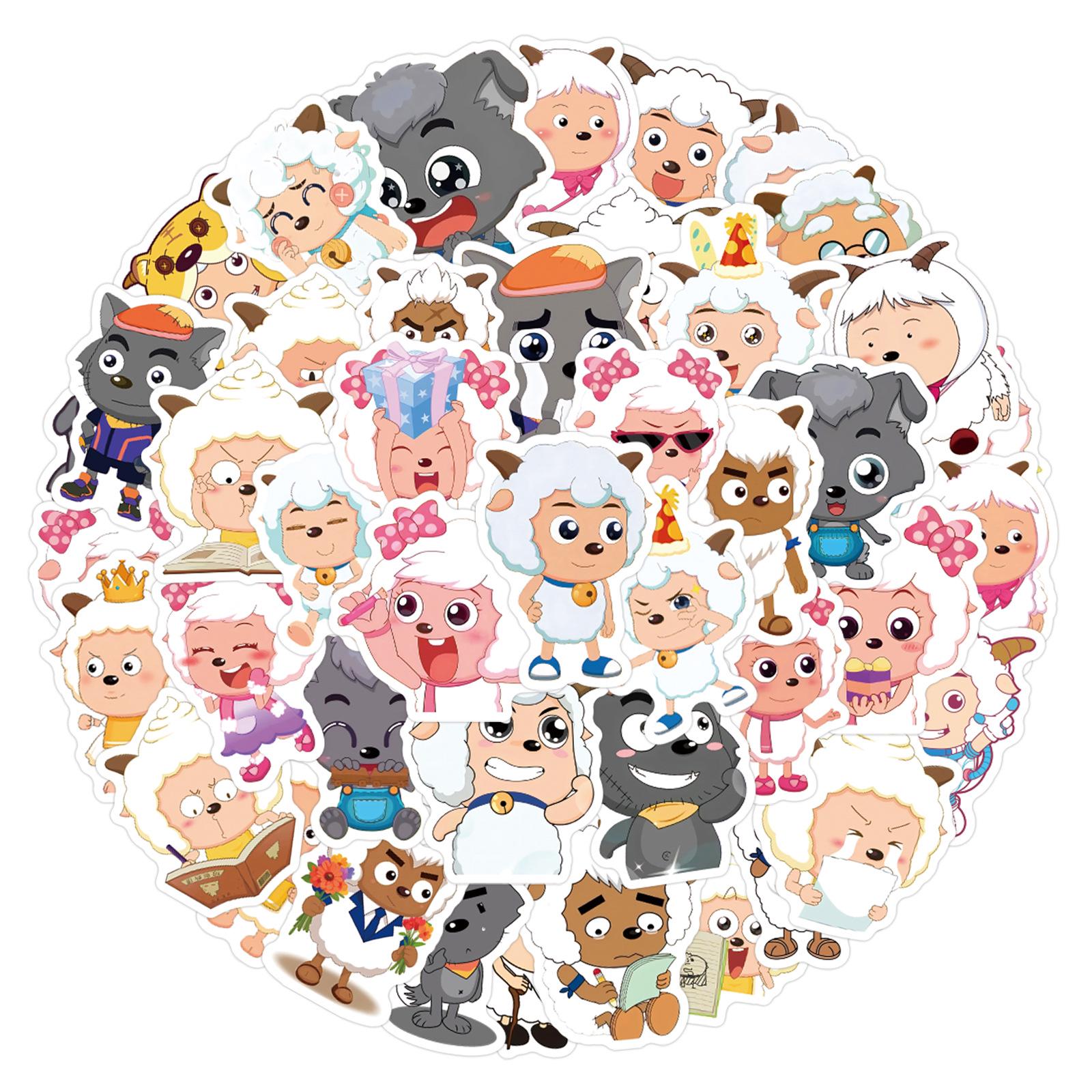 Pleasant Goat & Big Big Wolf Graffiti Stickers: 63-Pack for Skateboards, Notebooks & Water Cups
Pleasant Goat & Big Big Wolf Graffiti Stickers: 63-Pack for Skateboards, Notebooks & Water Cups