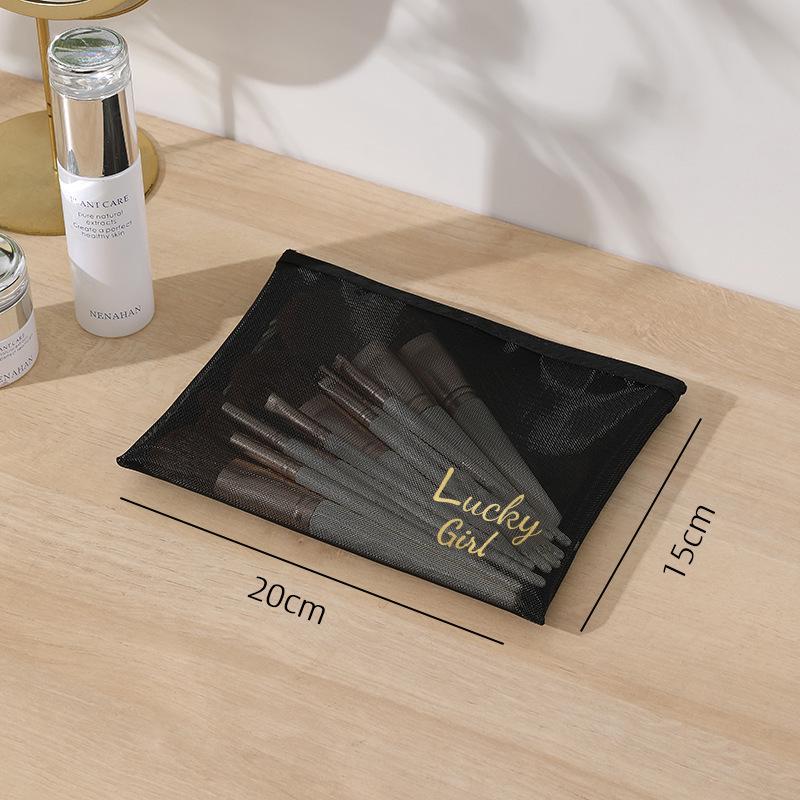 Transparent Mesh Makeup Bag - Portable, High-Capacity, Handheld Toiletry Storage
Transparent Mesh Makeup Bag - Portable, High-Capacity, Handheld Toiletry Storage