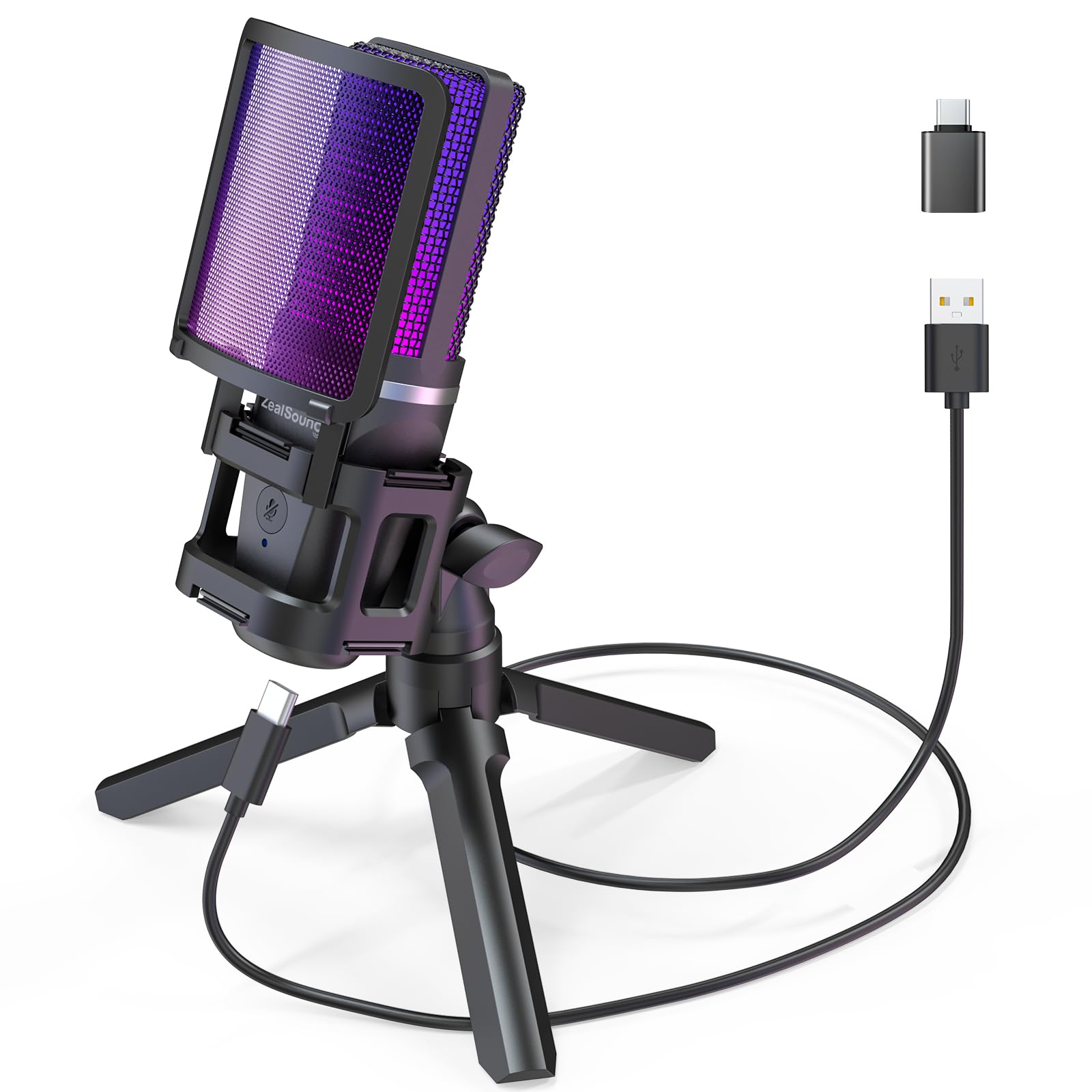 ZealSound Gaming PC Microphone USB Condenser Microphone RGB Lighting Cardioid Directional Plug Play for PS4 5 Mac YouTube Skype Discord Zoom Recording
ZealSound Gaming PC Microphone USB Condenser Microphone RGB Lighting Cardioid Directional Plug Play for PS4 5 Mac YouTube Skype Discord Zoom Recording