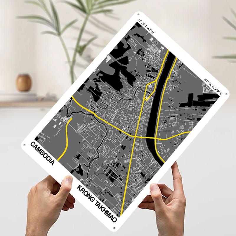 Krong Takhmao City Street Map Poster Customized Wall Art Vintage Metal Signs Retro Tin Plaque for Man Cave Gamer Room Decoration 20x30cm(7.8x11.8inch)
Krong Takhmao City Street Map Poster Customized Wall Art Vintage Metal Signs Retro Tin Plaque for Man Cave Gamer Room Decoration 20x30cm(7.8x11.8inch)